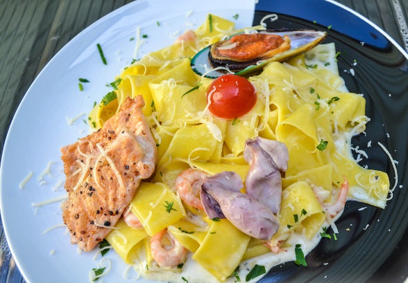 Papardelle with seafood