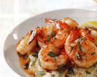 Shrimp with a simple side dish