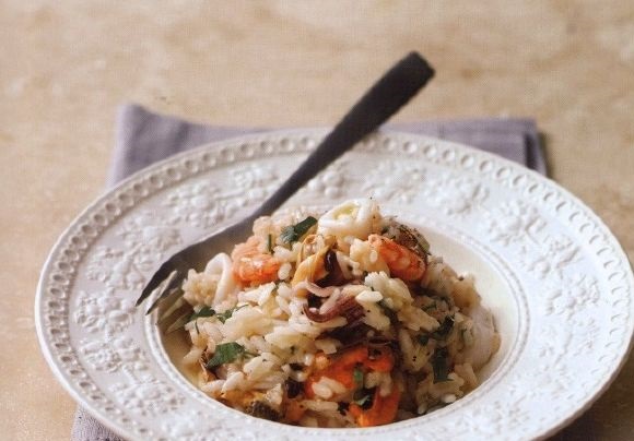 Cool Risotto with seafood