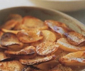 Oven baked young potatoes with onions