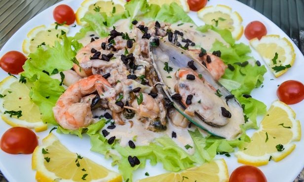Tasty Seafood in a creamy sauce