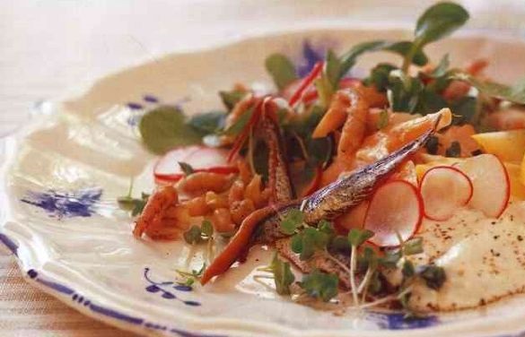 Fish salad with shrimps