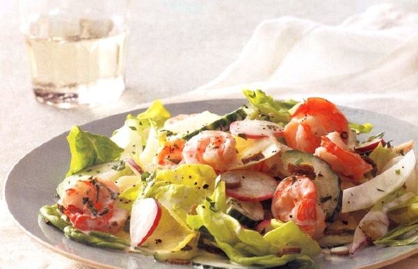 Best Vegetable salad with shrimps