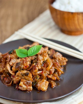 Sweet and sour pork with rice
