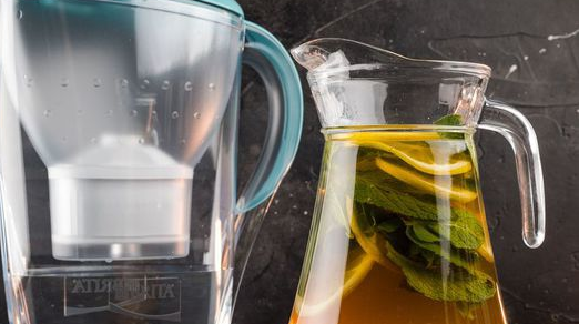 Cold summer tea with mint and lemon