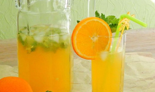 Orange drink with lemon balm