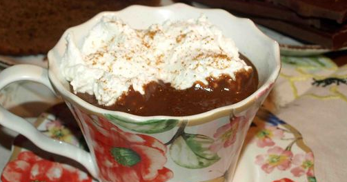 Hot chocolate with chili and whipped cream