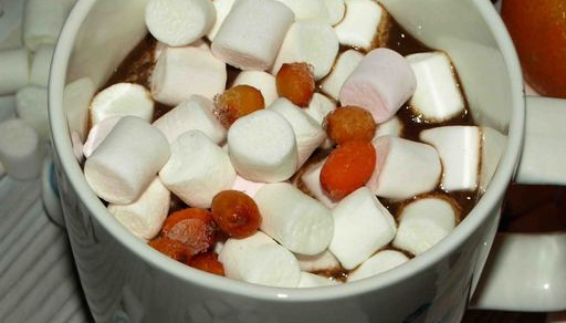 Hot chocolate with sea buckthorn