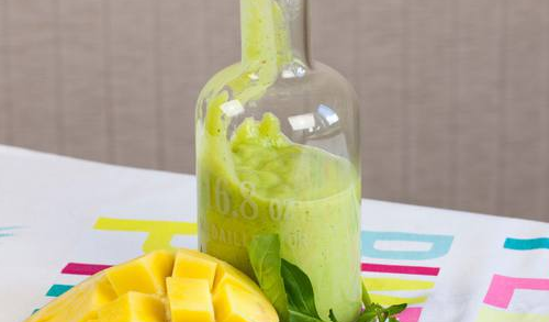 Mango drink with banana, pineapple and spinach