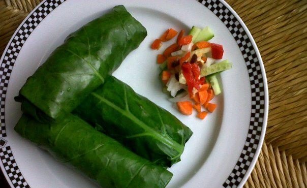 Vegetarian kale rolls