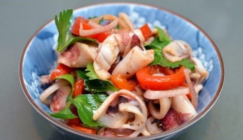 Diet squid salad