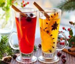 Christmas mulled wine with white wine and oranges