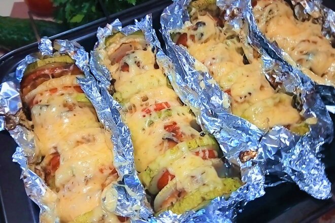 Oven Baked Vegetables With Chicken Fillet And Cheese