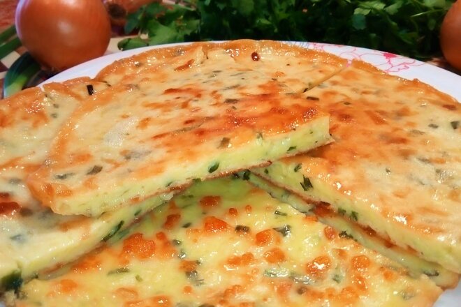 Lazy Khachapuri On Sour Cream With Cheese In A Pan