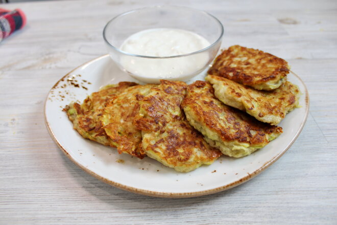 Zucchini Pancakes With Garlic