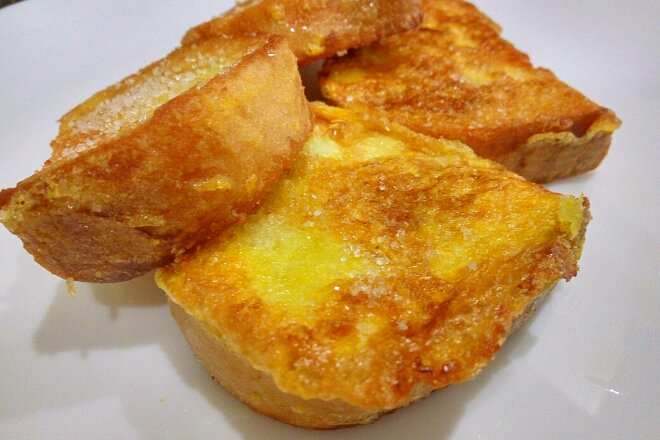 Sweet Toast From A Loaf With An Egg