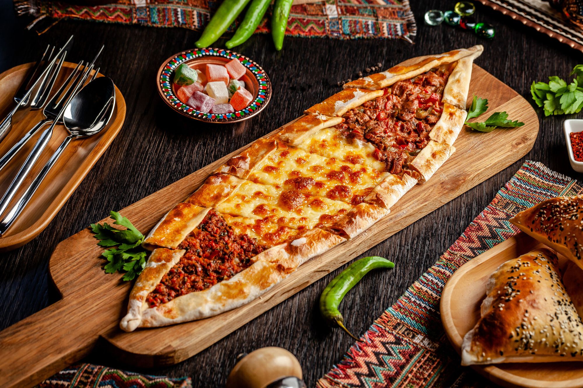 What are the staple ingredients used in Turkish cooking?