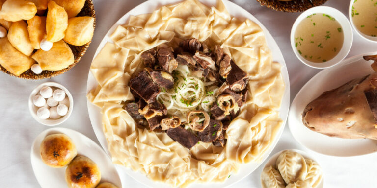 What are some condiments or sauces commonly used in Kyrgyz cooking?