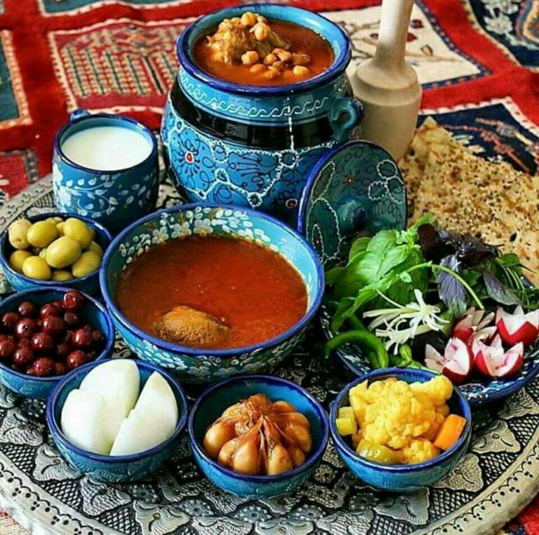 Can you find any influences from Iranian royal court cuisine in the modern-day dishes?