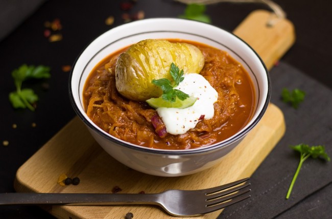 What are some condiments or sauces commonly used in Hungarian cooking?
